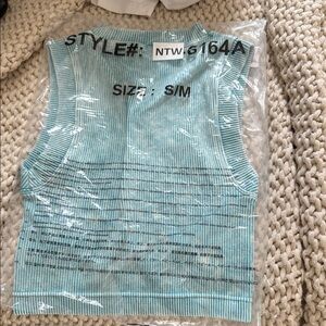 Zenana Outfitters teal Ribbed Crop Top Brami